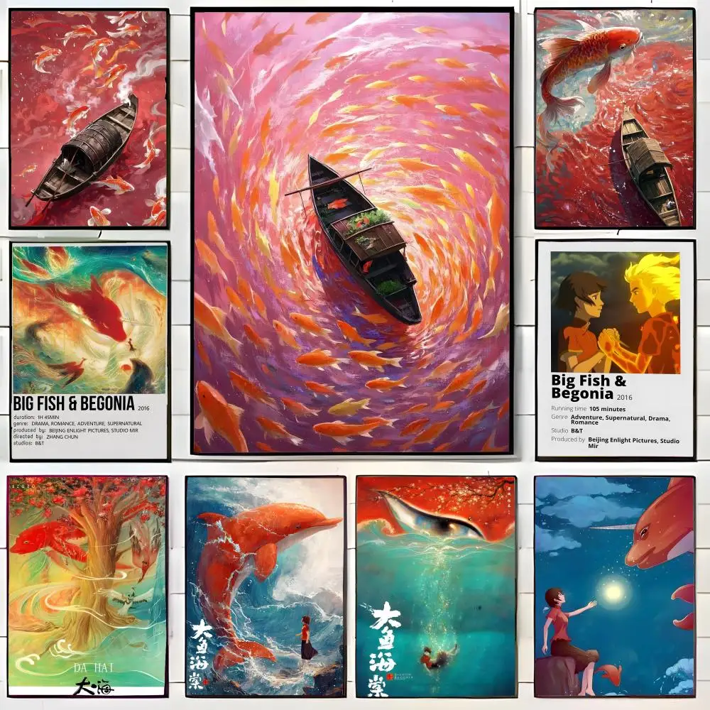 movie fantasy B-Big Fish & Begonia Poster Wall Art Print Poster Decorative Mural Home Decor Gift Unframed