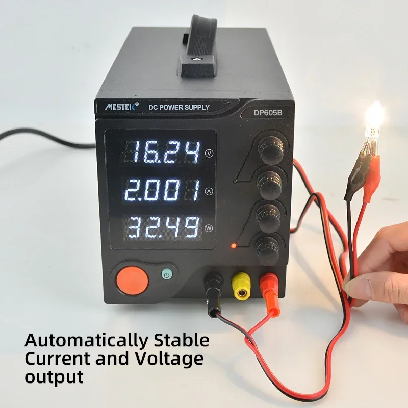 Fuente de alimentación de Banco Mestek DP605B, Mini fuente de alimentación profesional de 4 dígitos, voltaje CA y CC, fuente de alimentación conmutada de laboratorio