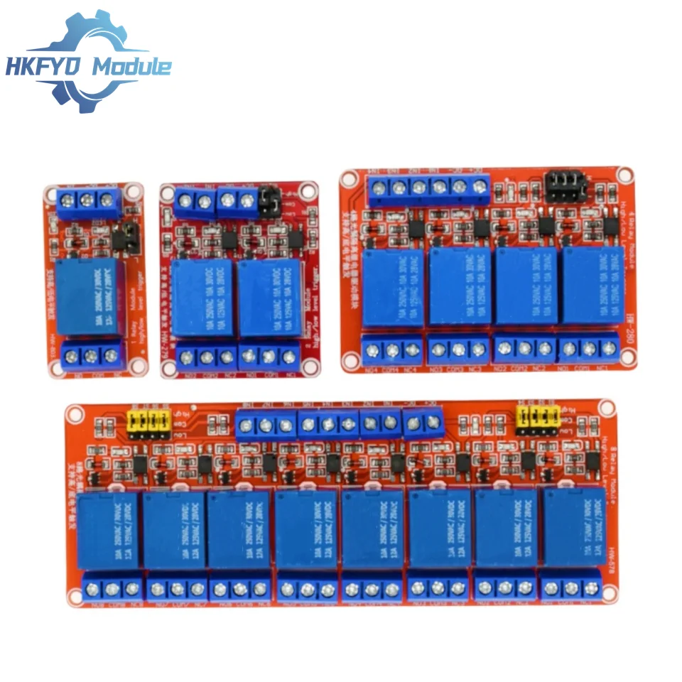 Relay Module 5V 12V 24V 1/2/4/8 Channel  High/low Level Trigger Dual Optocoupler Isolation Relay Module  for Arduino