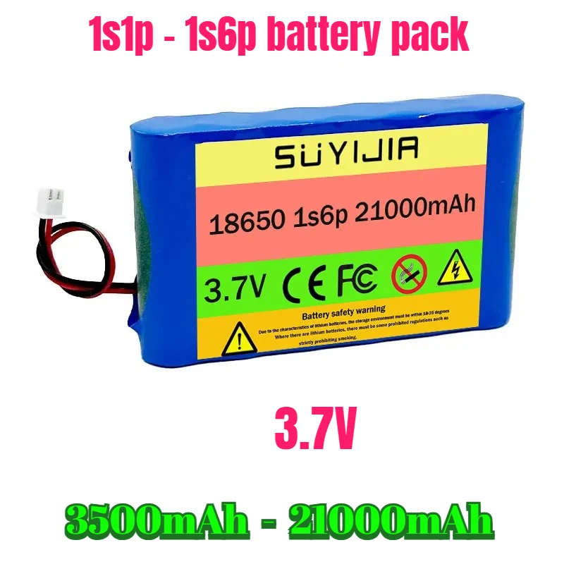 

18650 Battery 1S1P-1S6P 3.7VRechargeable Li-ion Battery Pack for LED Light Bluetooth Speaker Spare Replacement Original Battery