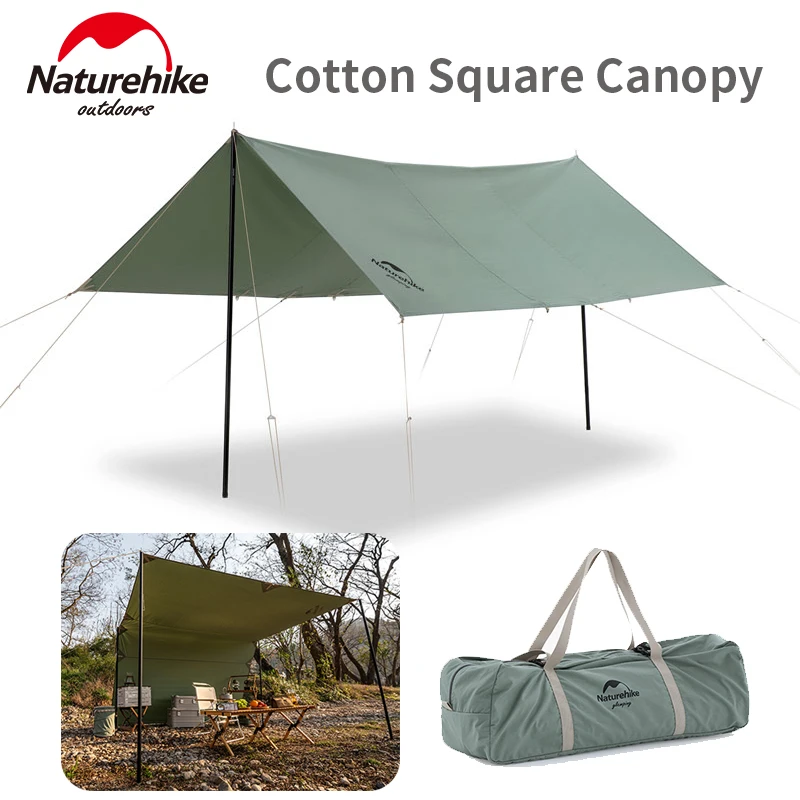 

Naturehike Camping Sun Shelter Cotton Square Sunshade 12㎡ Waterproof 6-8 Person Outdoor Travel Canopy With Thickened Tent Pole