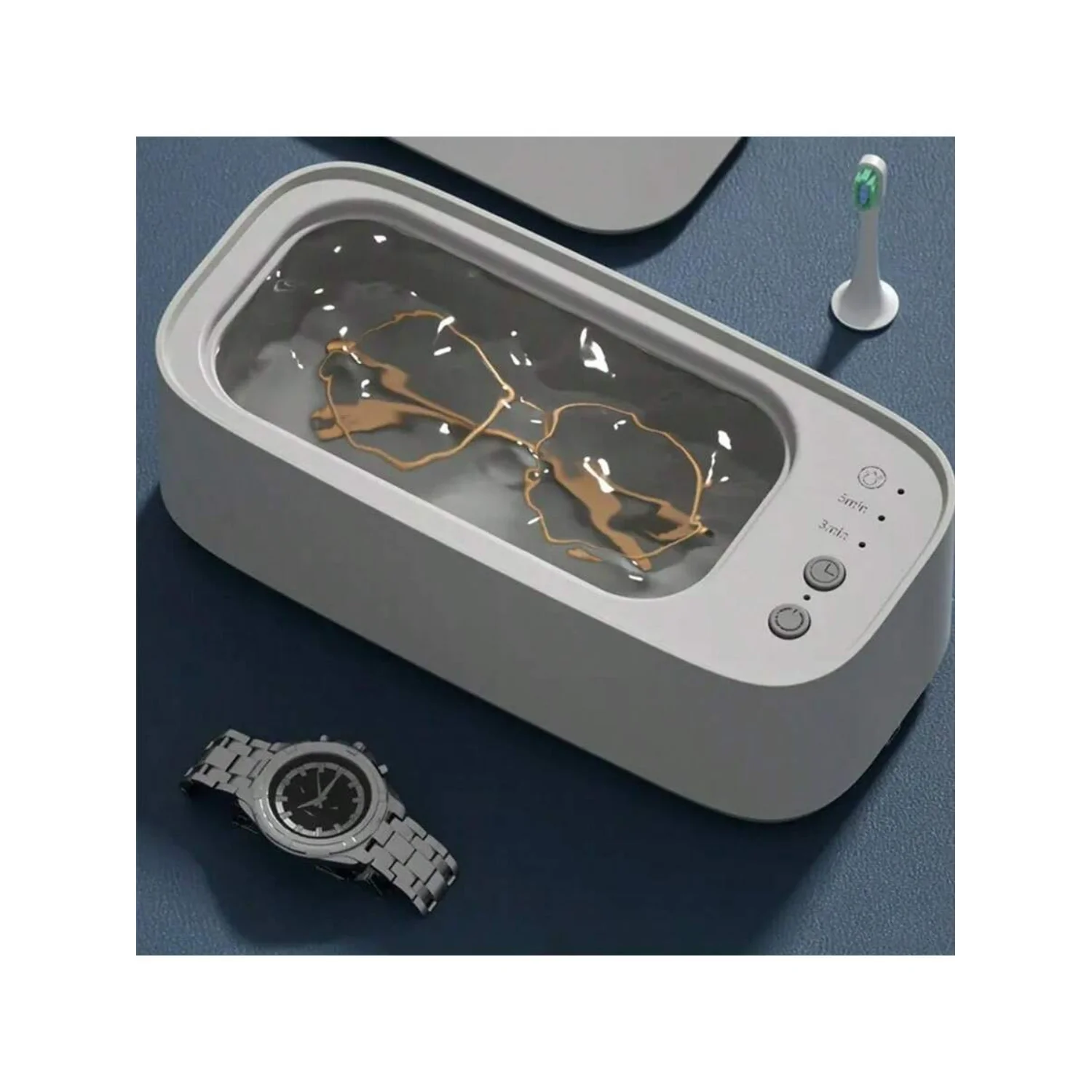 Máquina de limpieza de gafas, limpieza automática de alta frecuencia, soportes de joyería, lentes de contacto, mini limpiador portátil.