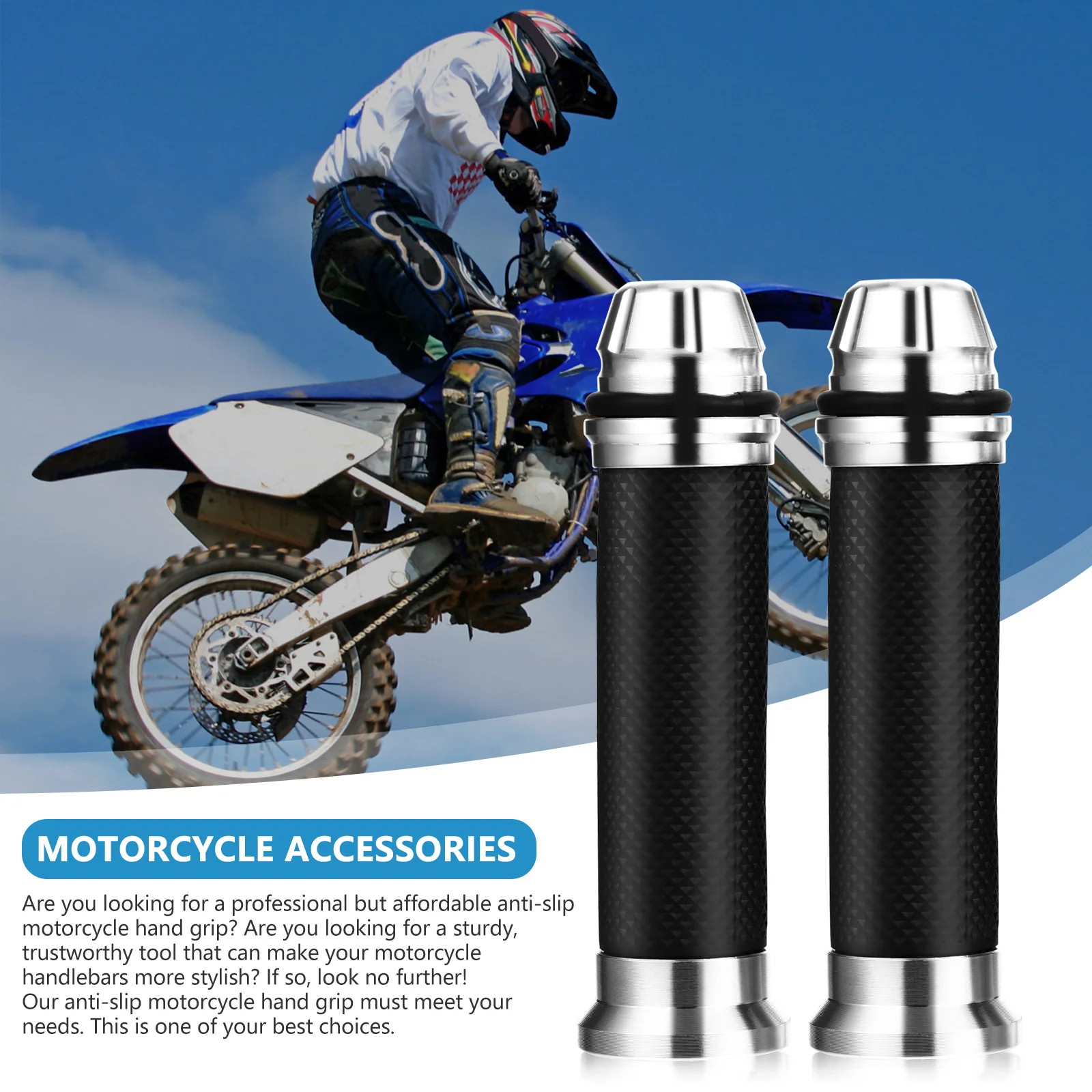 

1 Pair 22Mm Anti-Slip Motorcycle Handlebar Grips Aluminum Alloy Durable Corrosion-Resistant Motorbike Accessories Throttle Grip