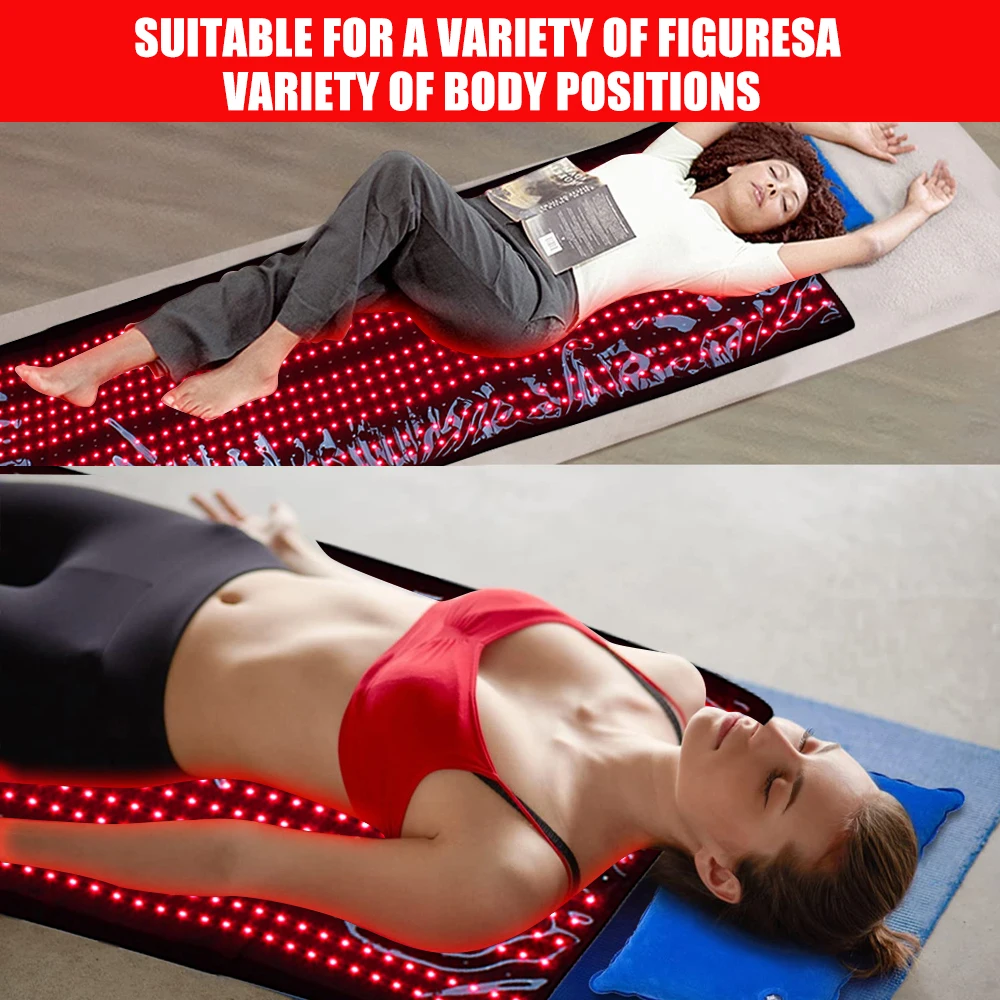 Saidi بطانية سرير للعلاج بالضوء الأحمر للاستخدام المنزلي لكامل الجسم حقيبة إضاءة LED بالقرب من الأشعة تحت الحمراء العلاج بالضوء الأحمر جراب النوم