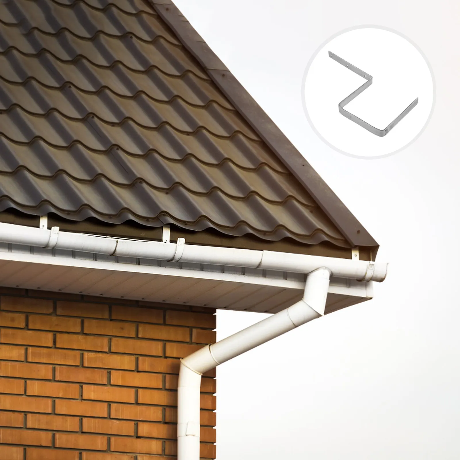 3Pcs Iron Rain Gutter Holders Heavy Duty Roof Support Brackets Weatherproof Metal Mounts Reliable Gutter Holders for Efficient