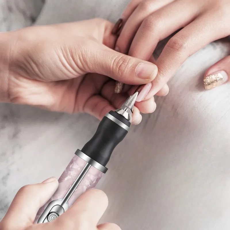 مثقاب أظافر لاسلكي مبرد أظافر كهربائي أداة مانيكير محمولة بطارية قابلة للشحن 30000 دورة في الدقيقة 6 سرعات متغيرة شاشة LED #3