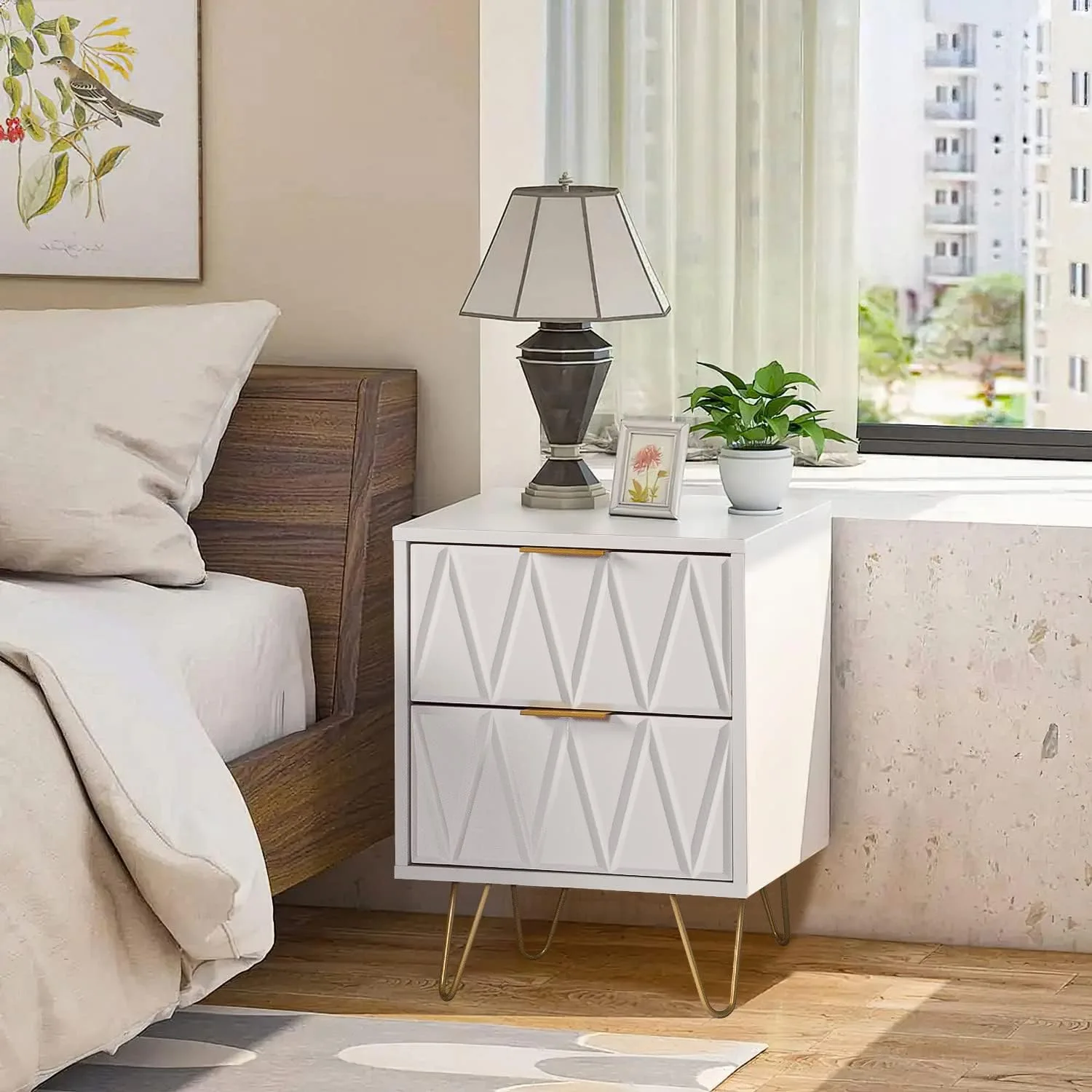Bedside table Free installation Mini plate Bedside locker Bedside table