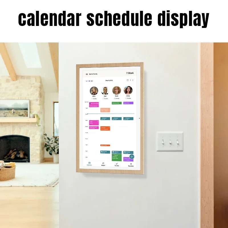 

Настенный экран 2025 года, умное цифровое крепление, интерактивный дисплей, сенсорный Android-планшет, портативный планшет для семейного календаря