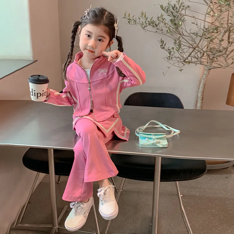 

Girls' Suit, Spring and Autumn 2025 New Girls' Spring Sports Two-piece Set Children's Spring Clothing College Style Clothes