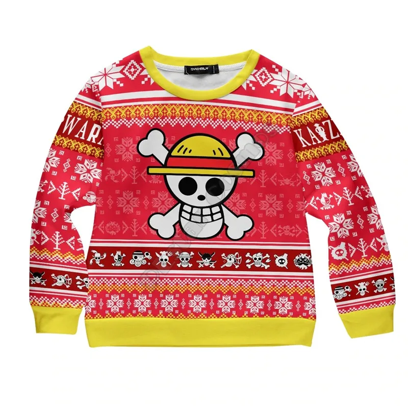 

PLstar Cosmos Pirate Skull Xmas Christmas 3d print Hoodies Pullover Boy For Girl Long Sleeve Shirts Kids Christmas Sweatshirt