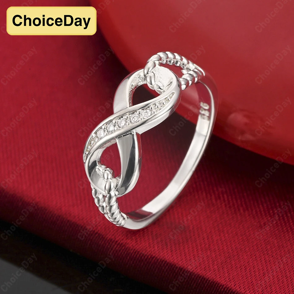 

ChoiceDay, стерлинговое серебро 925 пробы, 7/8/9/10, изысканное кольцо с двойным сердцем и цирконом, женские свадебные украшения, подарочные аксессуары