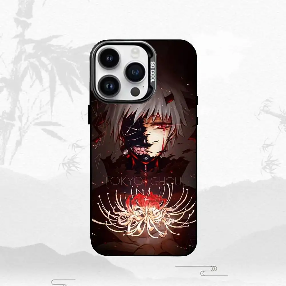 حافظة هاتف T-Tokyo G-Ghoul Red Spider Lily لهاتف iPhone17,16,15,14,13,12,11 Plus، Pro Max غطاء أسود غير لامع مقاوم للصدمات #4