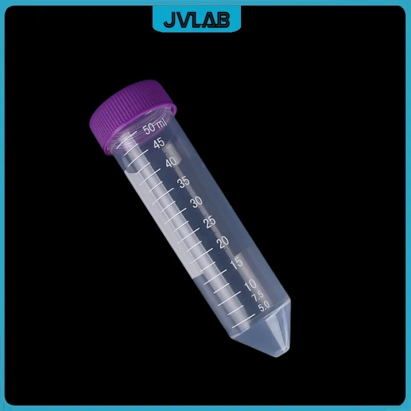 Sterile Centrifuge Tube 50 mL Laboratory Centrifugal Tube Sample EP Tube Purple Screw Cap Conical Bottom Clear DNase-/RNase-free