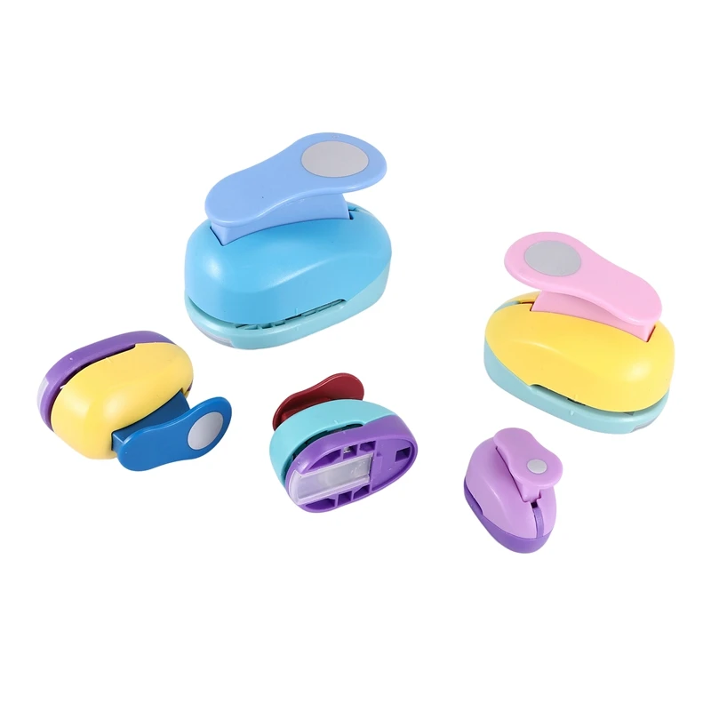 Circle Paper Punch, 5 PCS Circle Punches For Paper Crafts, 5 Different Size Circle Hole Punch,Random Colors