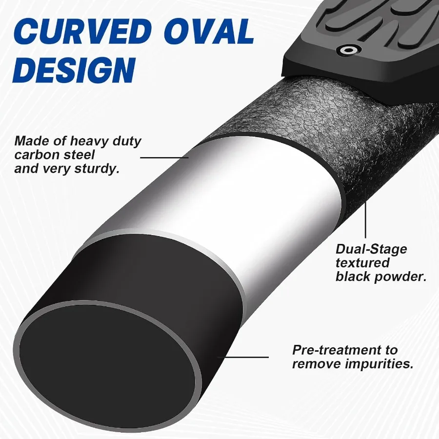 لوحات تشغيل ذات أنبوب بيضاوي 3.5 بوصة مصممة لـ 2005-2023 تويوتا تاكوما كابينة مزدوجة ونماذج كابينة طاقم مع 4 كاملة Si