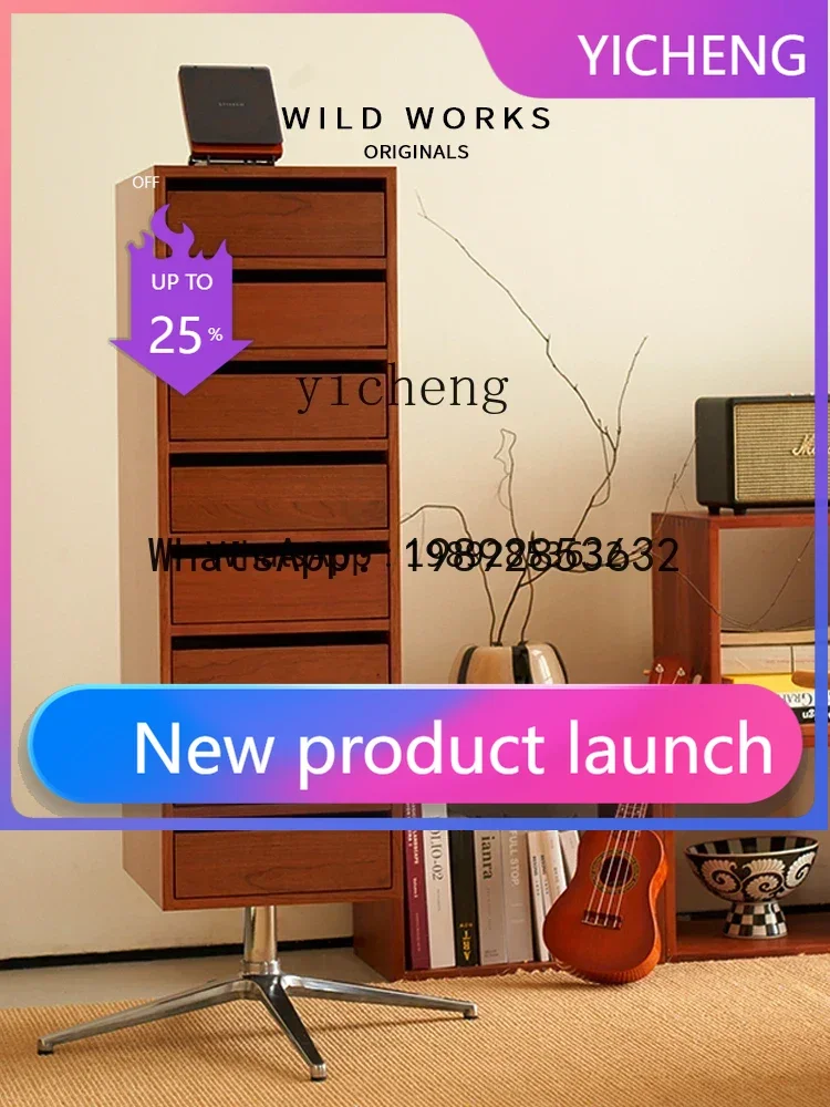 

LYY Rotary Bookcase Medieval Storage File Cabinet Locker Study Living Room Residential