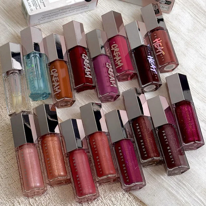 Brillo Labial Fenty Beauty, Hidratante, Brillante, Voluminizador de Labios, Maquillaje para Principiantes, Lápiz Labial Líquido, Cosméticos de Maquillaje Femenino