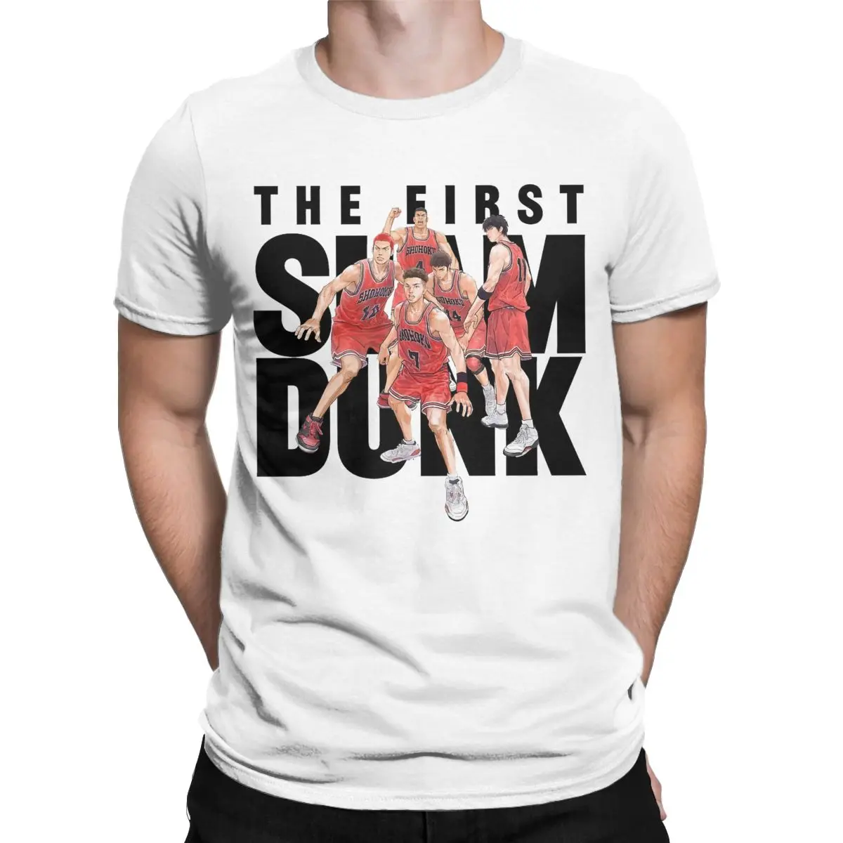 Vintage The First Slams Dunks T-Shirt for Men Crew Neck 100% Cotton T Shirt Short Sleeve Tees Summer Clothes