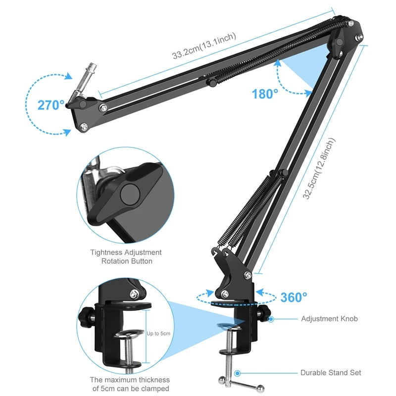 Condenser Microphone Set USB Microphone Audio Dynamic System Kit Cantilever Bracket Anti-Spray Net Set Sound Record