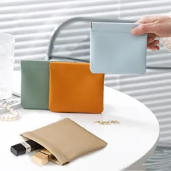 Bolso con hebilla magnética Simple, monedero portátil impermeable de Color sólido, Mini bolsa de almacenamiento para maquillaje, lápiz labial, auriculares, joyería