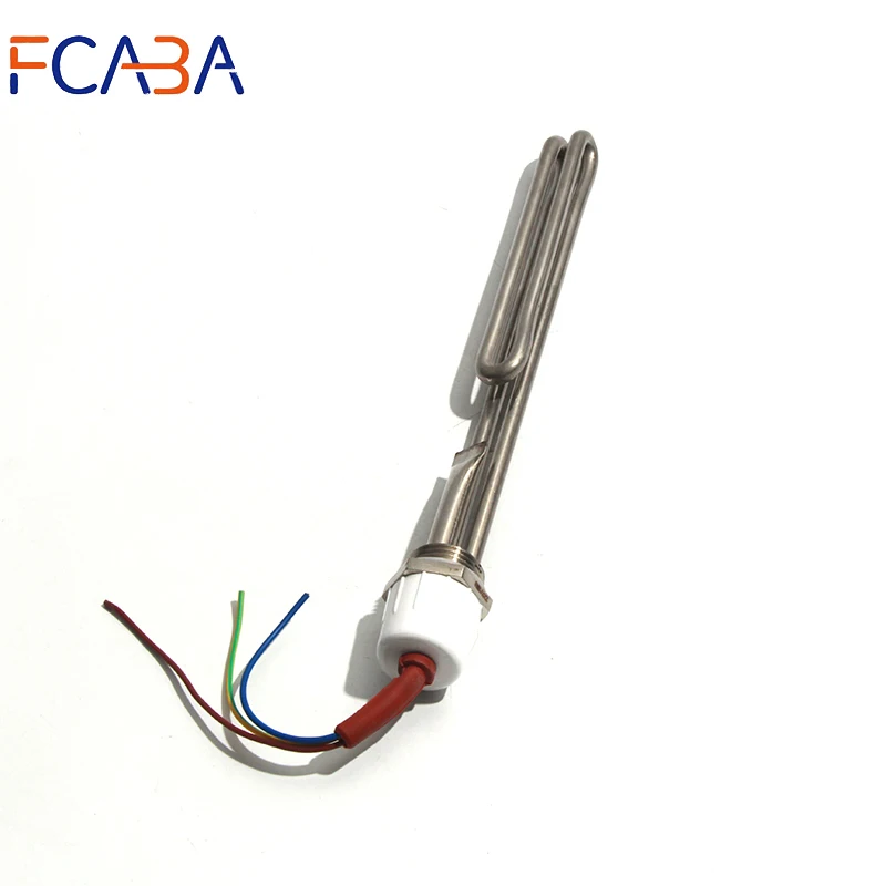 FCABA 1''/32mm Solar Heating Element AC220V Immersion Electric Water Heater Pipe 1500W/2000W 265mm/275mm Tube Length