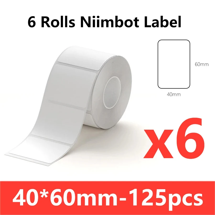 Niimbot B1 Witte Sticker 3/5/10 Rolls Waterdicht Papier Zelfklevend Label Wit Anti-Olie Voor B1 B21 Mini Thermische Printer Tape