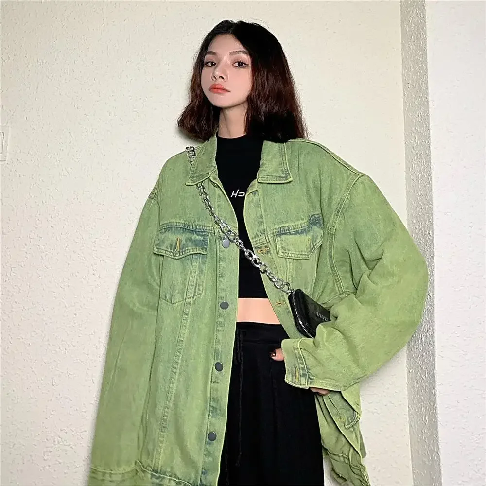 Autumn Women's Cropped Jackets Heating Material Colored Topcoat Personality Handsome Looks Fabric Waist-cinching Baggy Holiday