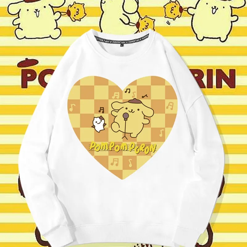 

Pudding Dog Round Neck Sweater for Women 2023 New Autumn Loose Sanrio Co branded Coat for Girls Japanese Clothing Cotton