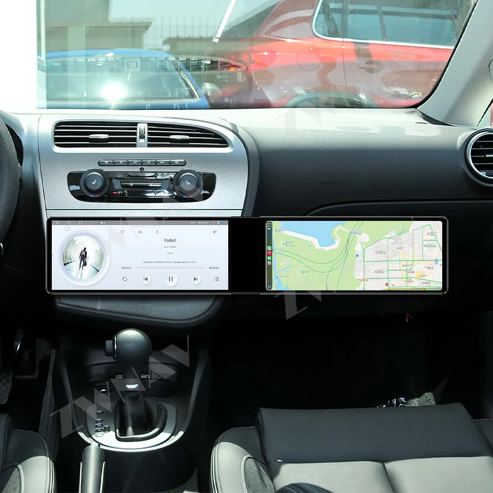 

Android 13 12.3" Hd Touch Dual-Screen For Seat Leon 2005-2012 Car Gps Multimedia Player Interior Accessories Stereo Head Unit