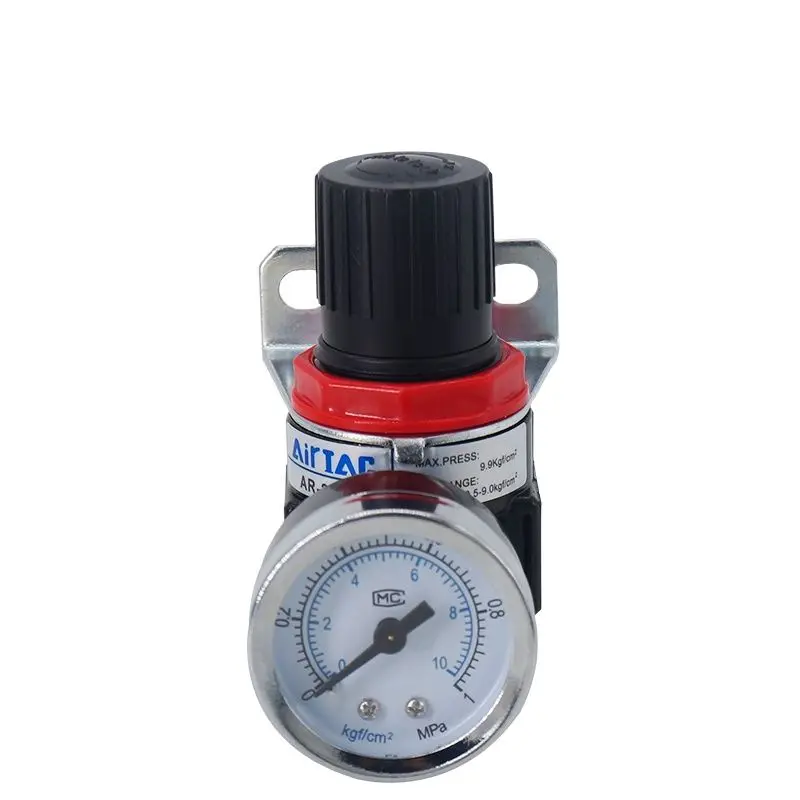 AR2000 G1/4 Mini Air Pressure Regulator Adjustable Pneumatic Reducing Valve With Gauge For Compressor AR1500 BR3000 BR4000 10bar