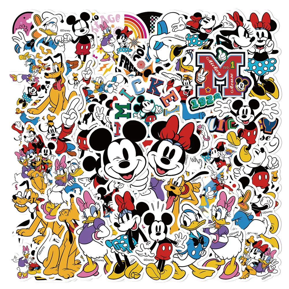 10/30/50pcs Kawaii Disney Mickey Mouse Donald Duck Stickers 