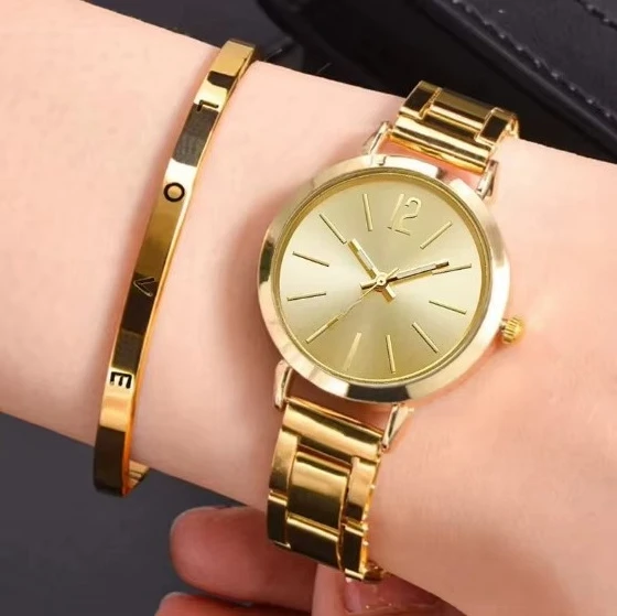 

Y27 2025 Новые простые спортивные кварцевые женские часы, роскошный комплект из 2 предметов со стальным ремнем, популярная мода