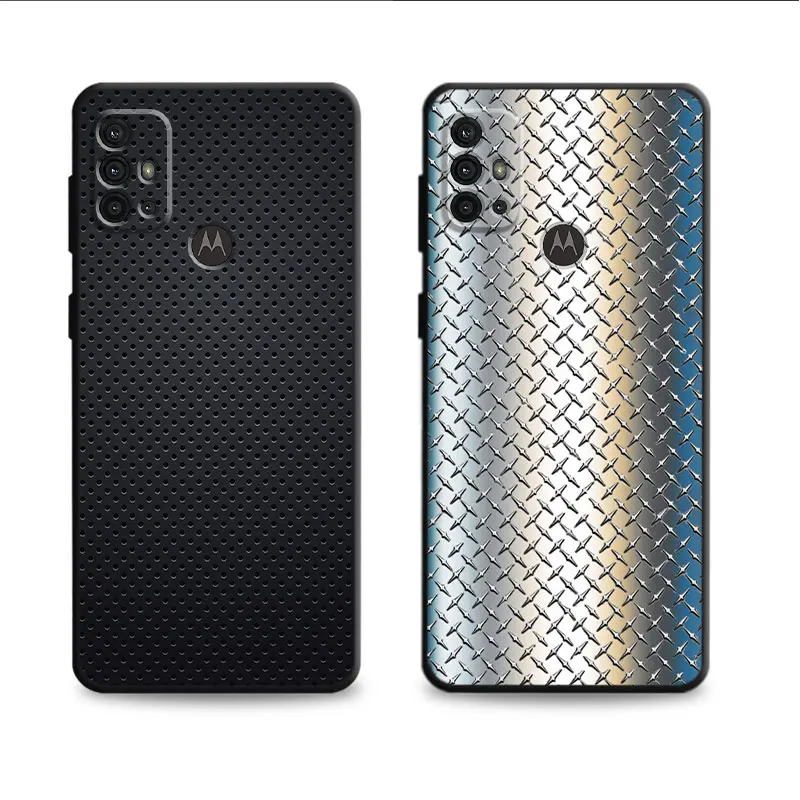 Phone Funda Metallic Texture Carbon Fiber For MOTO G30 G22 G60 Edge 20 Lite G9 Play One Fusion G60s G9 Plus G200 5G G31