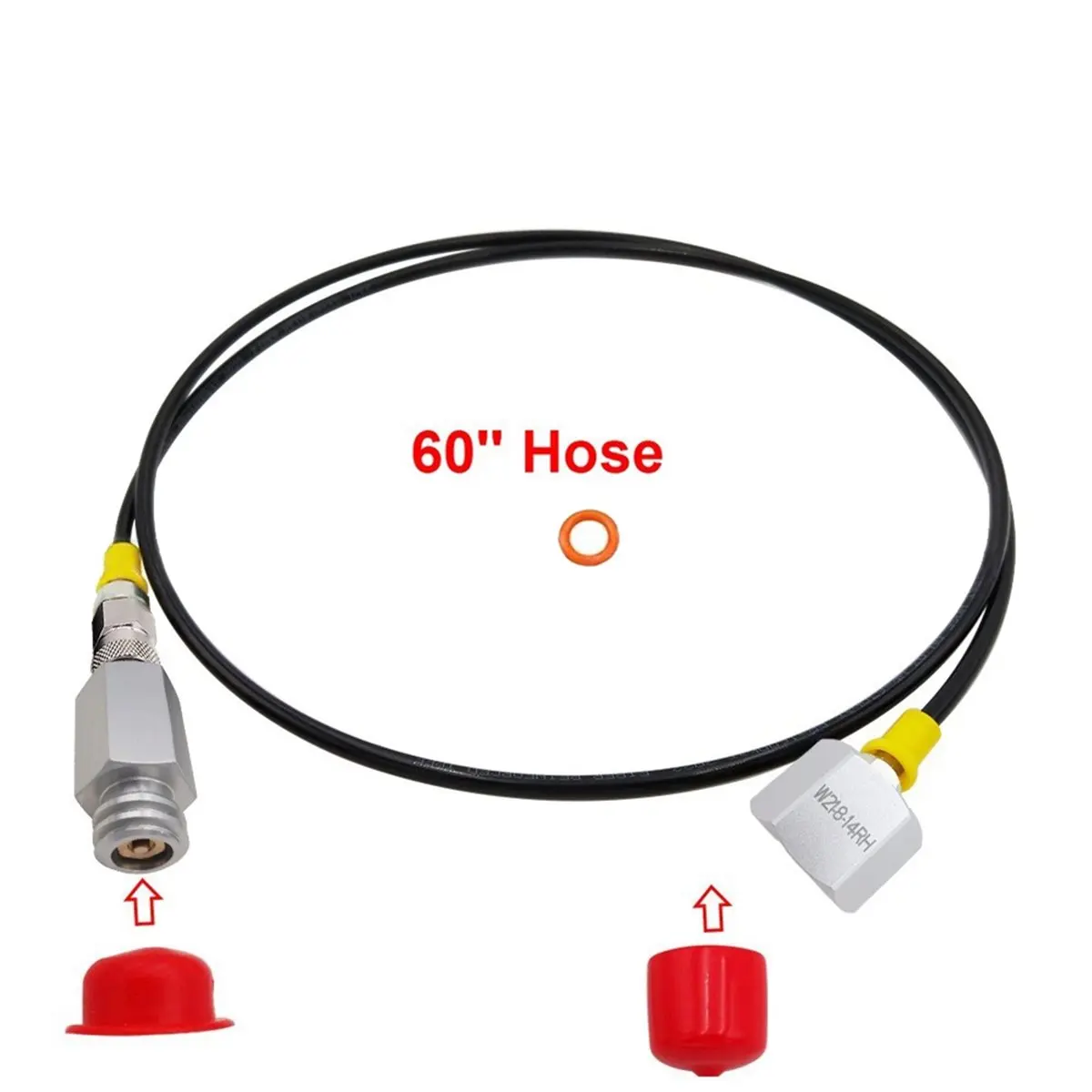 

A22I Soda Club Maker Large Bottle Connection Hose W21.8 with Dual Silver Fittings