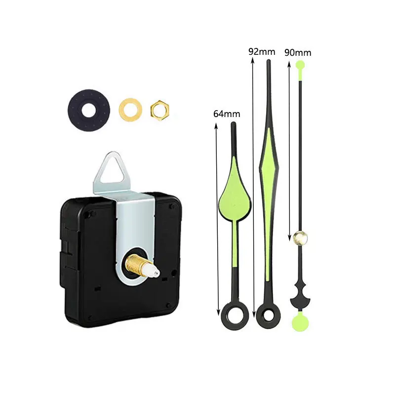 DIY Quartz 12888 Relógio Movimento com Luminoso Fluorescente Verde Mãos Relógio de Parede Alta Qualidade Passo Mecanismo Repair Parts Kit