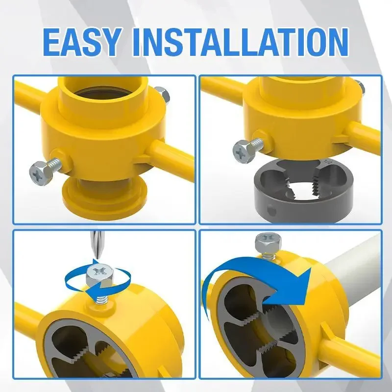 Imagem -05 - Manual Pvc Tubo de Água Rosca Ferramenta Tapping Conjunto de Placa Rosca Externa Plástico 60 ° Npt1 Npt2 Npt1 Npt1 Npt2 Pcs