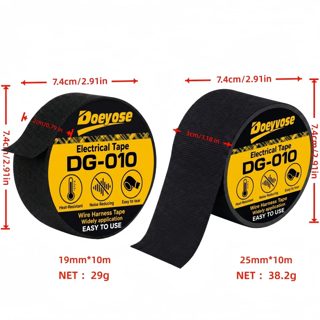 Tear Resistant Electrical Cloth Tape Flame Retardant Heat Resistant Auto Wire Harness Protection Tape