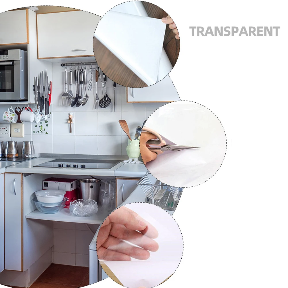 

Transparent Oil proof Sticker 40CMx3M Self adhesive Waterproof Wall Decals for Kitchen PVC No Fading Easy Clean Wall Floor