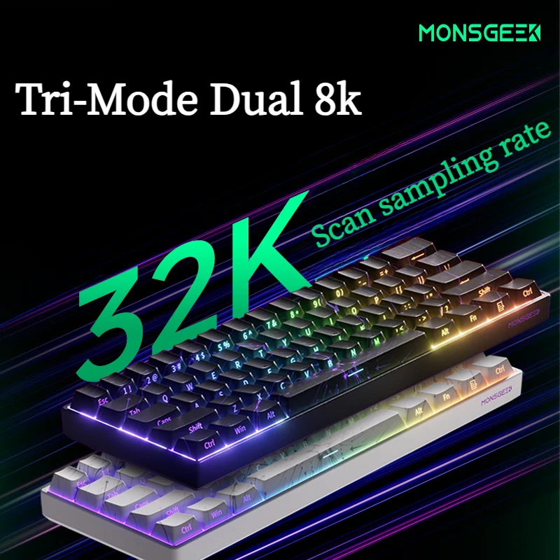 Monsgeek FUN60/FUN60 Pro Magnetic Switch TMR Dual 8K Mechanical Keyboards Return Customized Gaming Keyboard PC E-sports Gifts