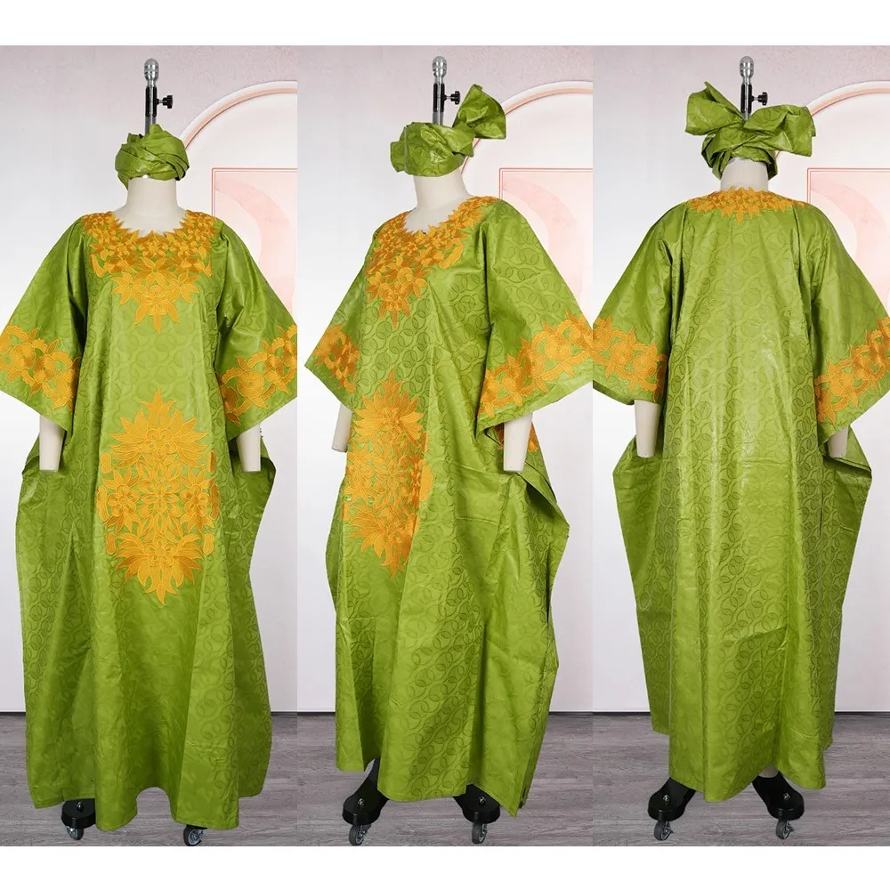 Vestidos Africanos H&D 2026 para Mujer, Vestido Kaftan con Bordado Bazin Riche, para Bodas y Fiestas, Djellaba Talla Grande, Vestido de Iglesia, Estilo Turco