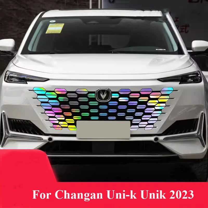 FOR CHANGAN UNI-K unik 2022 2023 Car Grille Sticker Exterior Decoration Accessories Screen Color Changing Film Patch DIY Sequins