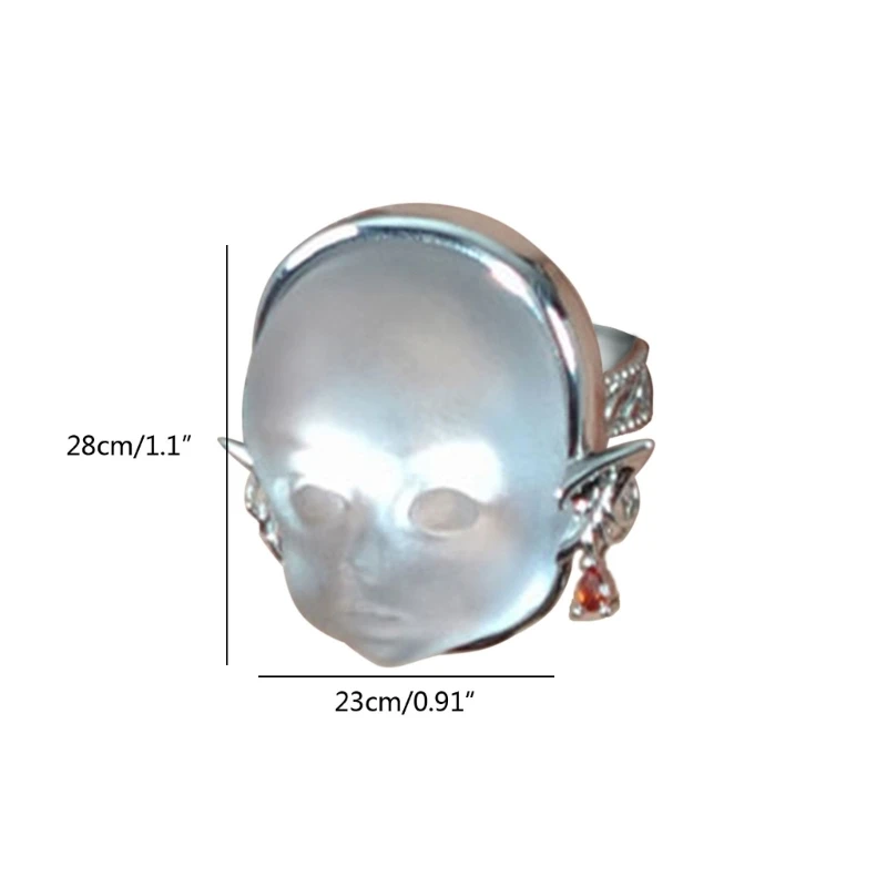 Baby Face Shape Ring incontri Rings Baby Face Elf Ghost Ring anelli aperti anelli regolabili per le dita regalo di gioielli di Halloween per le donne