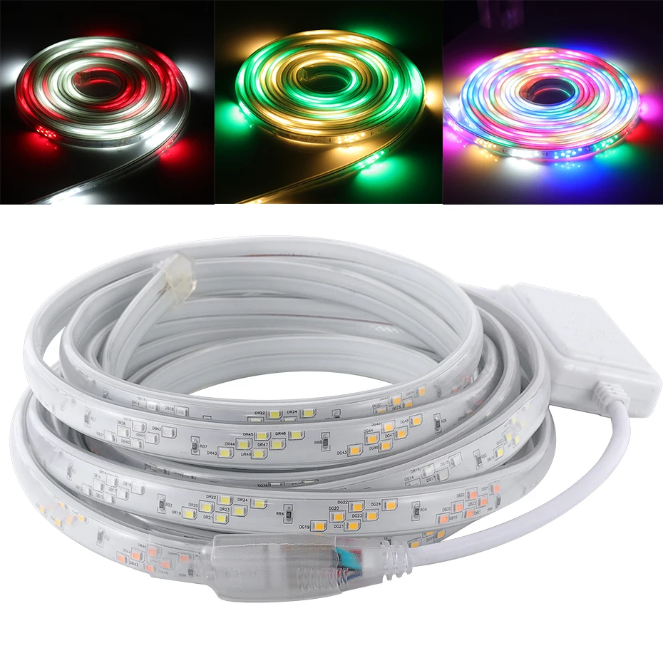 Waterproof Dream Colors Led Strip 48/96/144LEDs/m 1-100m 8Modes 220V EU Plug Flexible Led Ribbon Tape Home Party Decoration