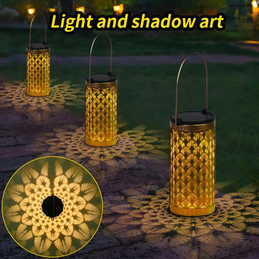 Solar LED Lawn Light Garden Lights LED Lanterns Outdoor Hanging Solar Lanterns Waterproof Garden Decor Solar Lamp with Handle