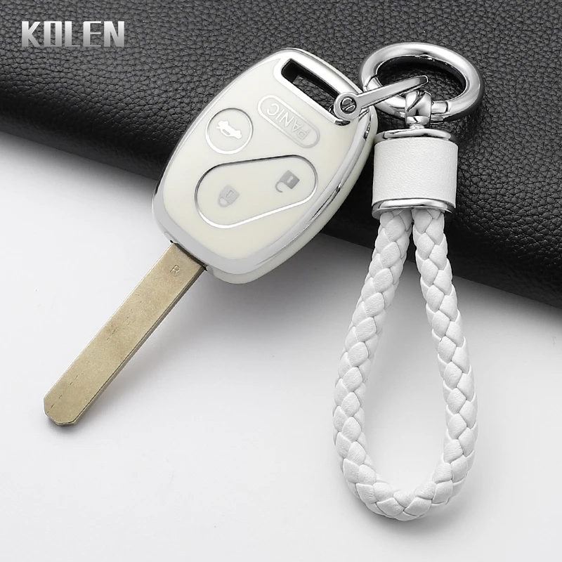 Casing Kunci Mobil TPU Fashion untuk Honda Civic Accord VII Crv Frv Insight Shuttle Stream Jazz Pelindung Gantungan Kunci Shell Fob Bag