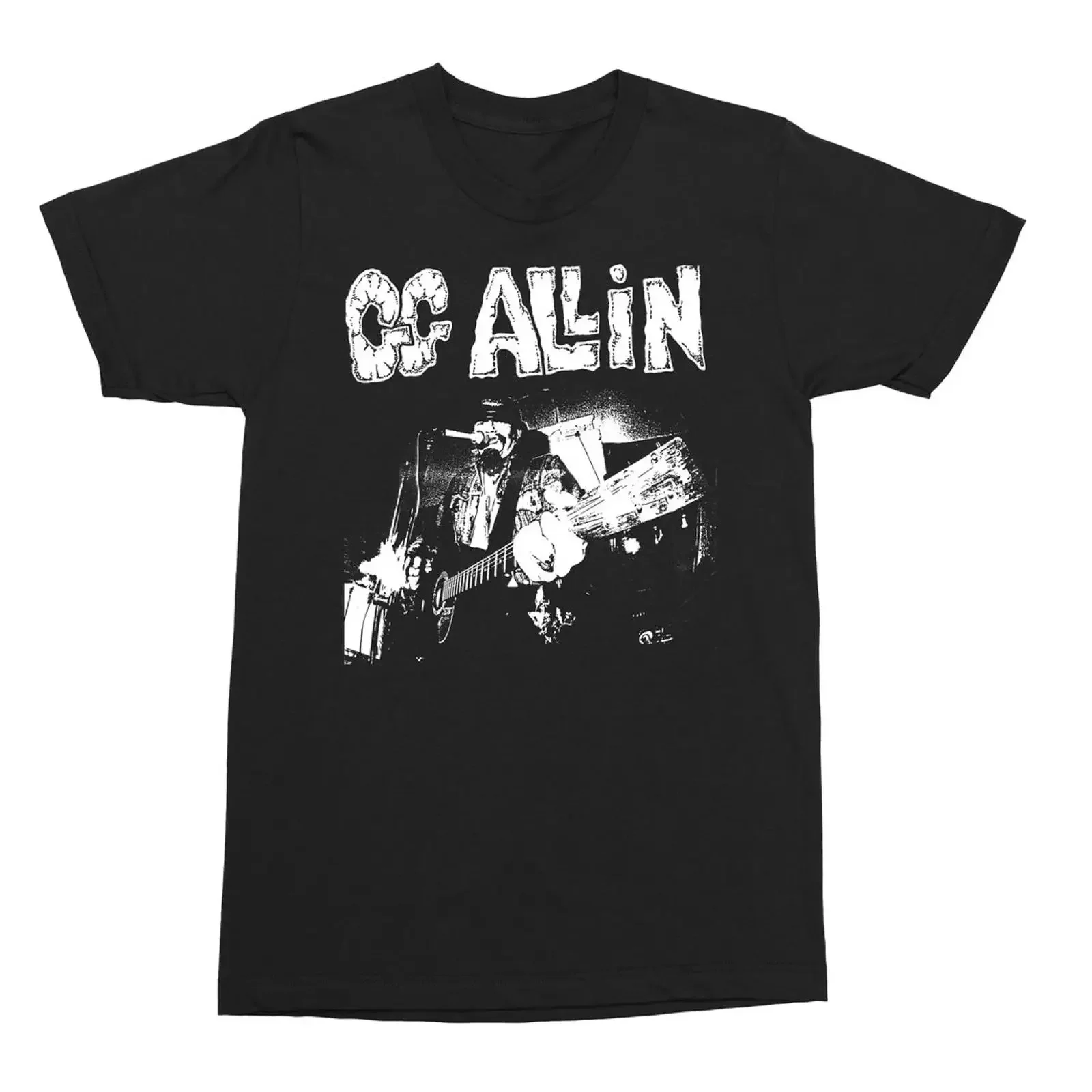 GG Allin Guitar T SHIRT Punk Crust Grindcore Thrash Metal  vintage Washed Comfortable Casual fashion streetwear homme graphic