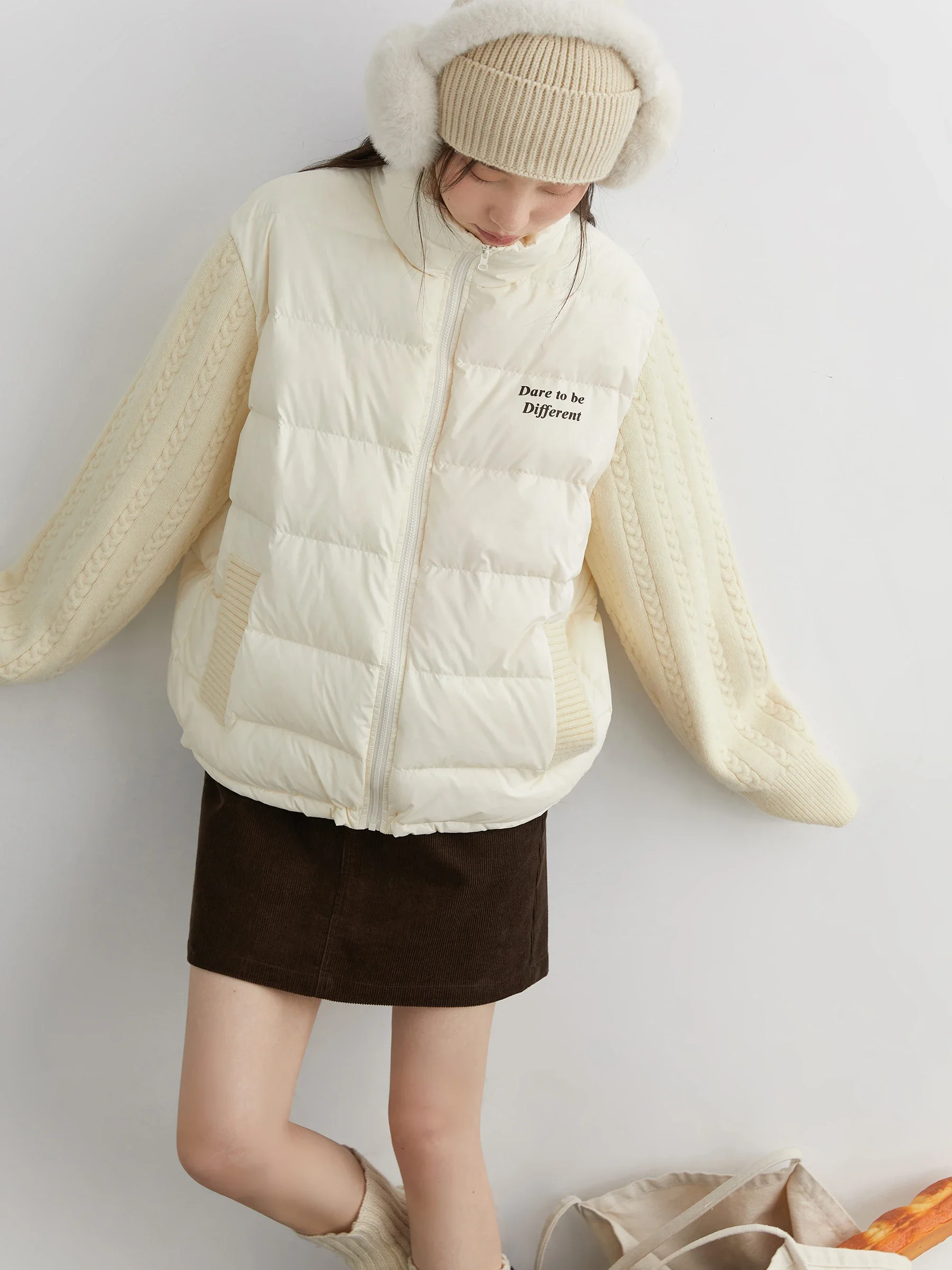 شيك فين النساء أسفل معاطف الكورية تقسم الوقوف طوق عادية أسفل السترات الإناث ضوء الملابس الدافئة خريف شتاء جديد 2025