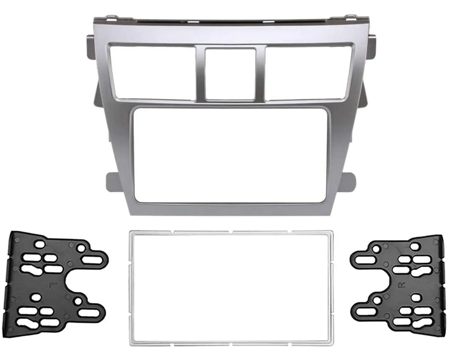 Car Radio Fascia Panel for Toyota Vios Yaris Sedan Belta Frame Stereo Mount Trim Kit Face Plate Audio DVD Navigation 2 Din