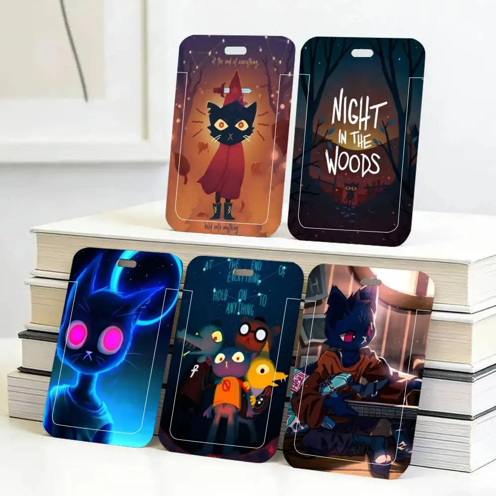 Game N-Night In The Woods ID Card Holder Neck Strap Pendant Door Badge Holder Lanyards Keychain Work Credential Case Gift