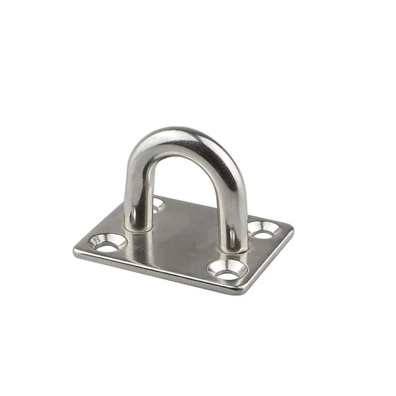 

5PCS Stainless Steel Square Pad Eye Plate Hook Hanger Heavy Duty Ceiling Wall Boating Yacht Shade Sailing Hardware Accessory